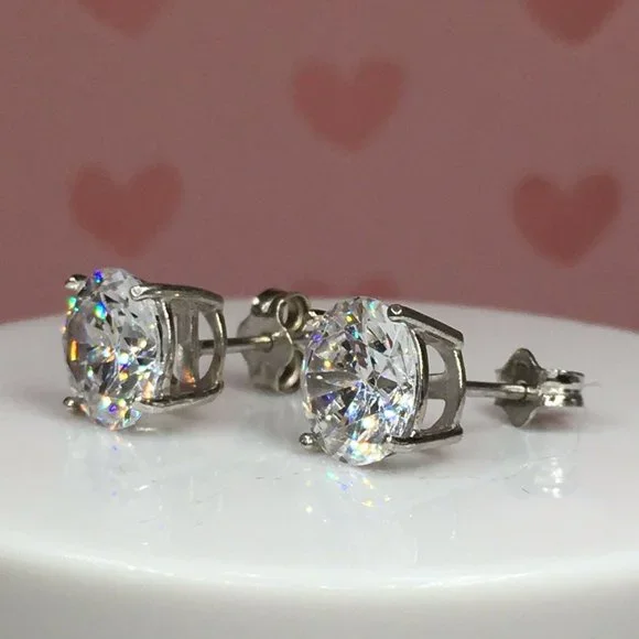 4 CT VVS DIAMOND STUD EARRINGS! 14K! NEW - Picture 5 of 5